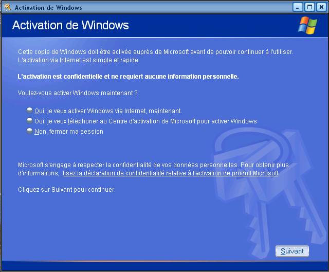 trick windows xp activation